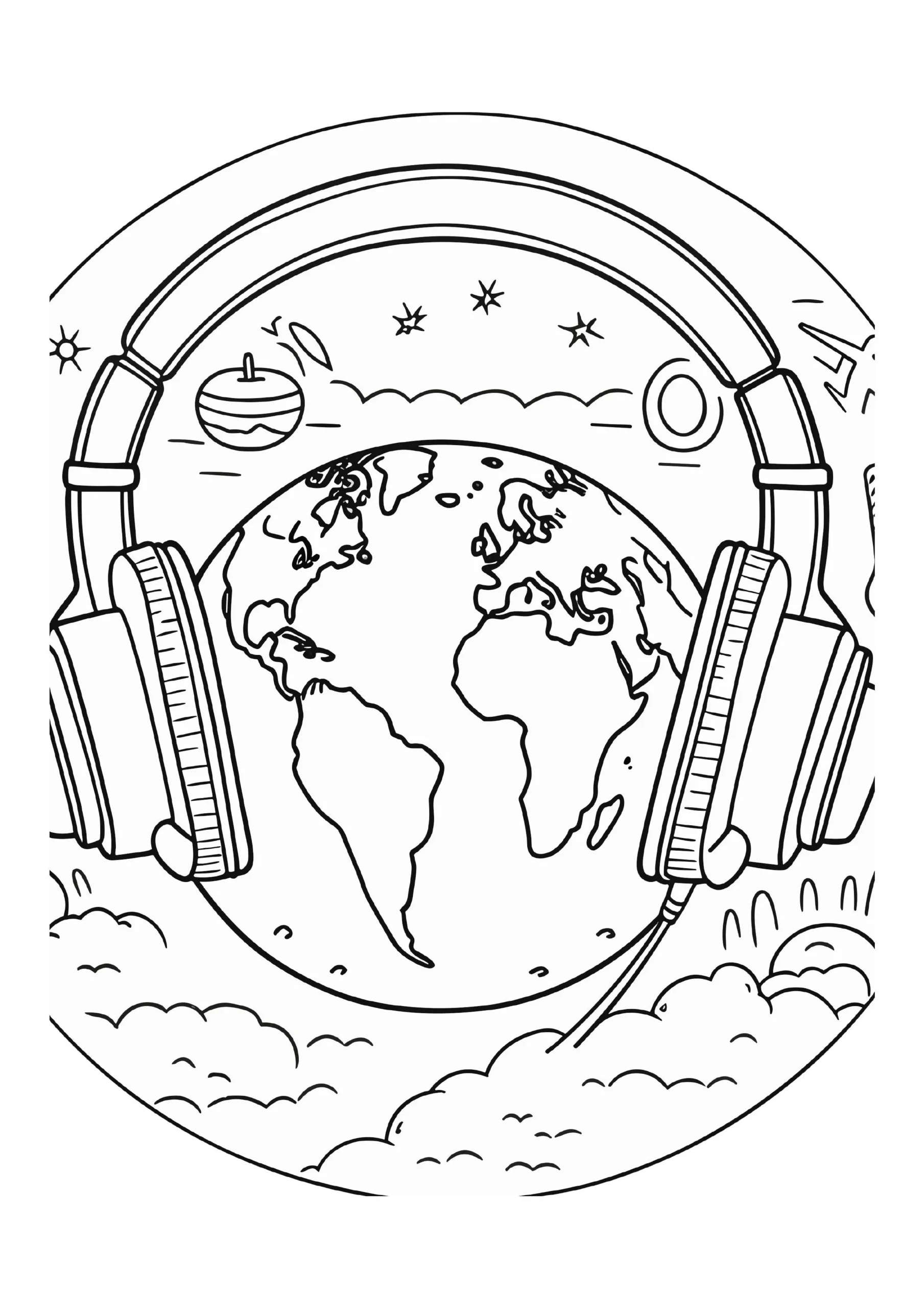 Earth With Headphones