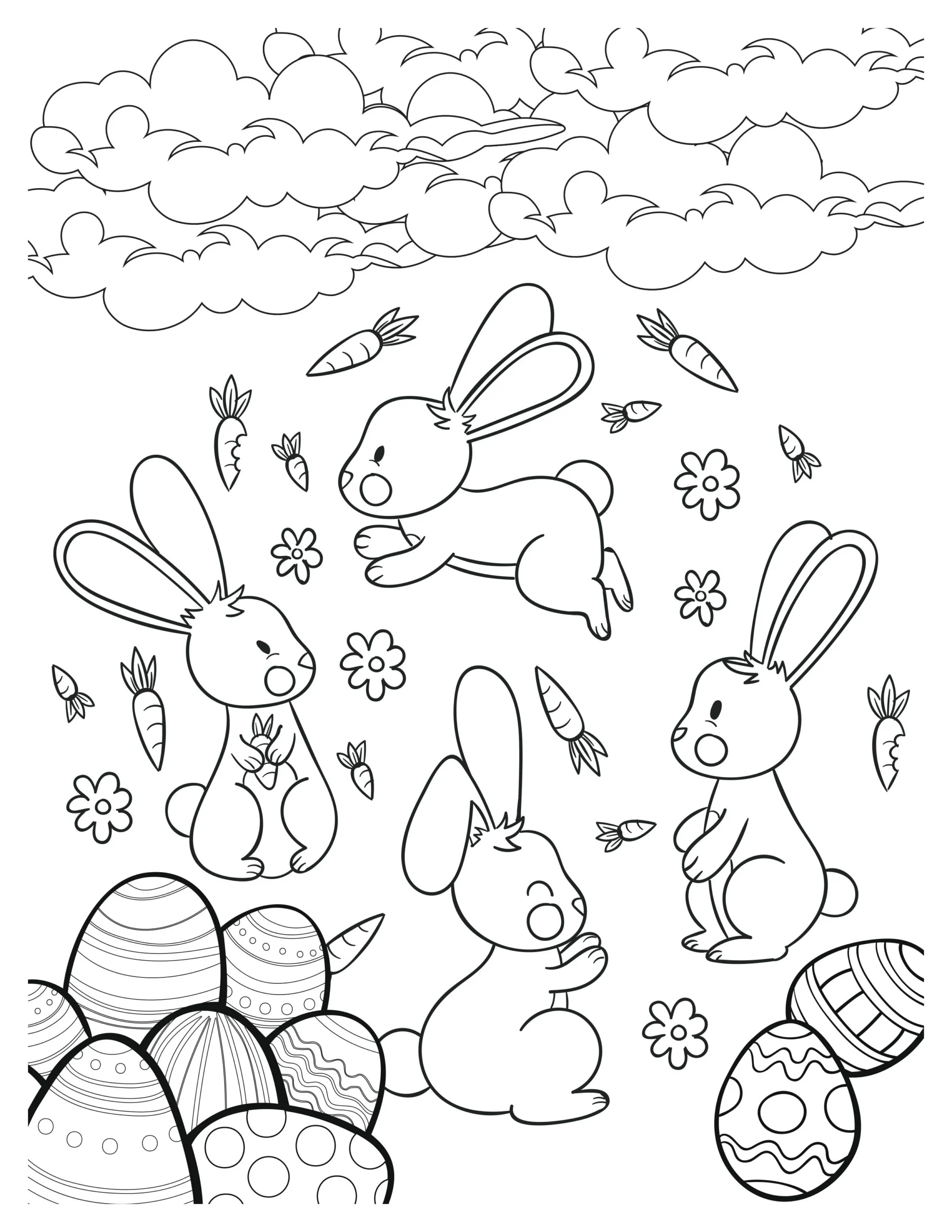 Playful Easter Bunnies