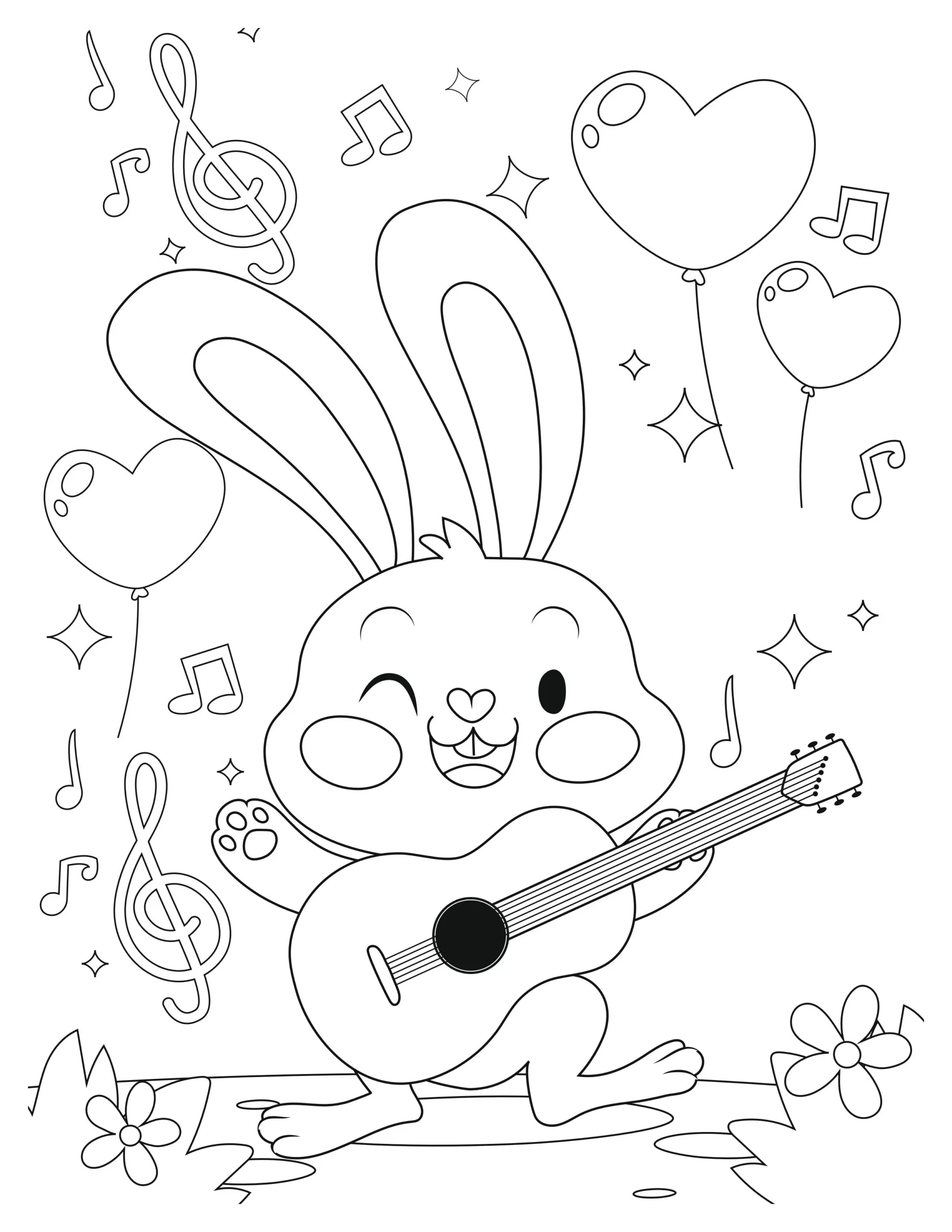 Musical Bunny with Guitar