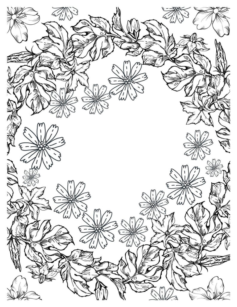 Elegant Floral Wreath With Delicate Leaves 