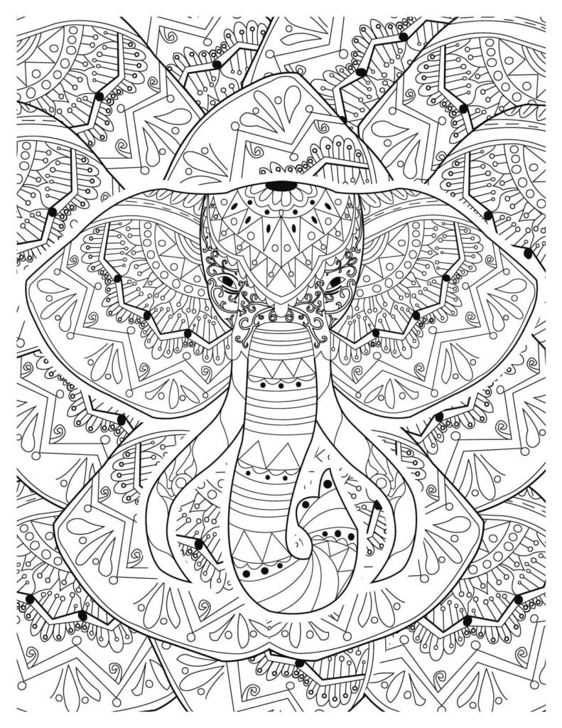 Jungle Animal Coloring Pages In Mandala Pattern