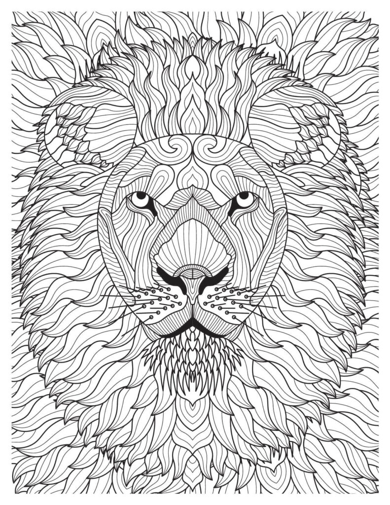 Black And White Mandala Lion Head