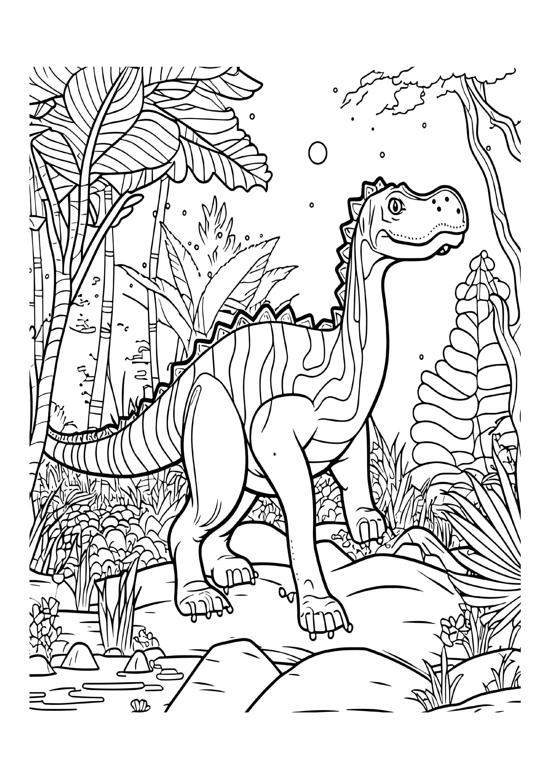 Dinosaur In Vibrant Forest