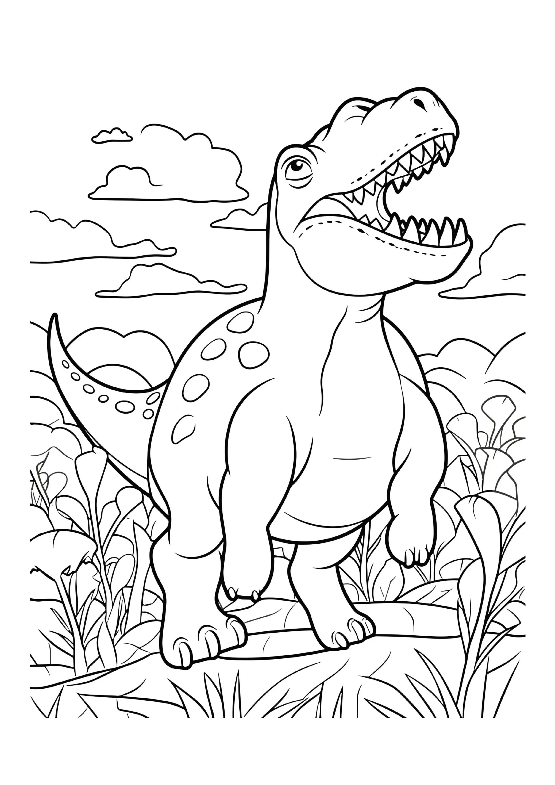 Dinosaur Among Tall Grass