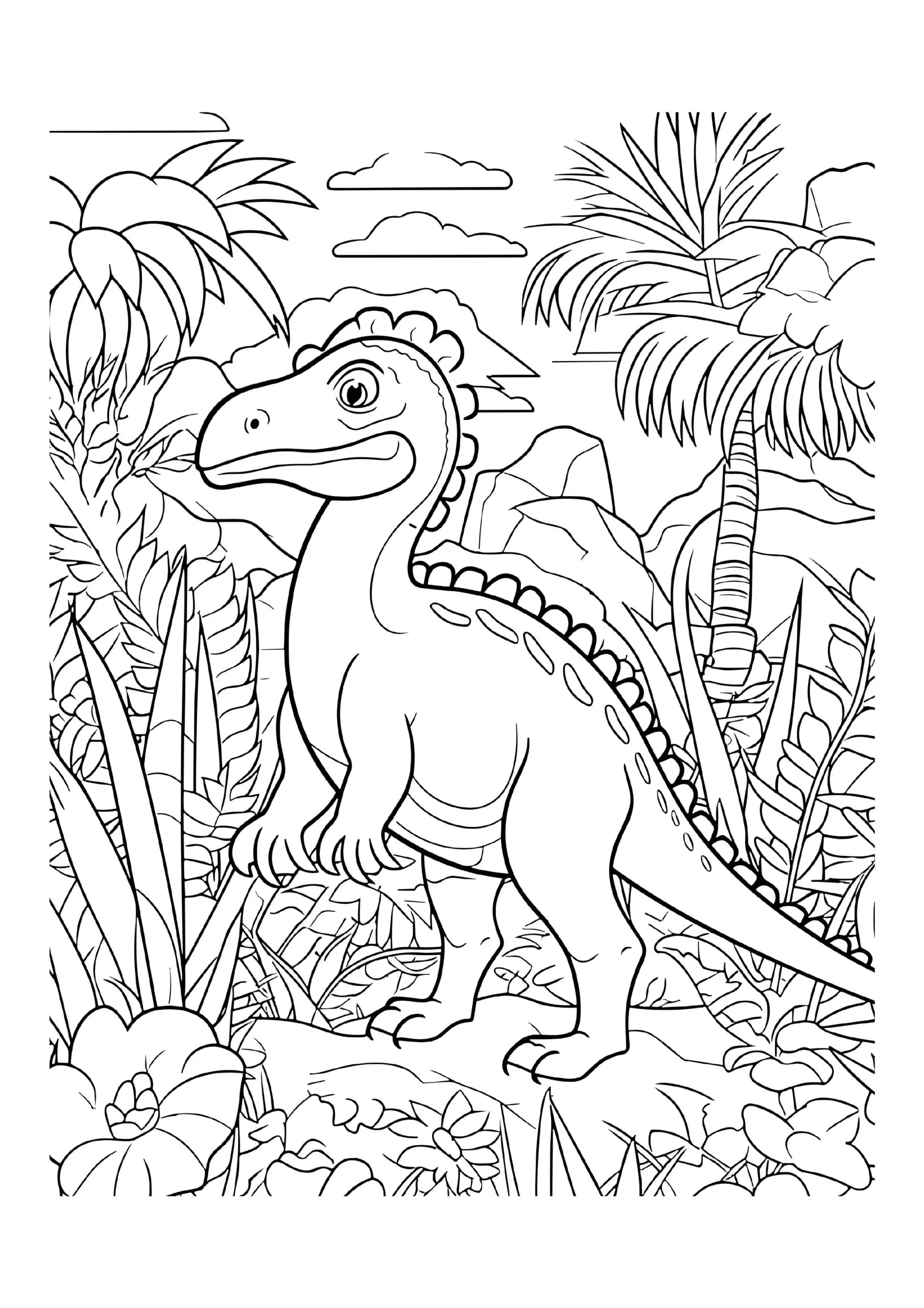 Dinosaur In Tropical Paradise