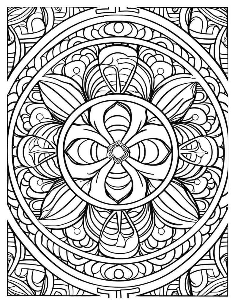 Floral  mandala coloring pages