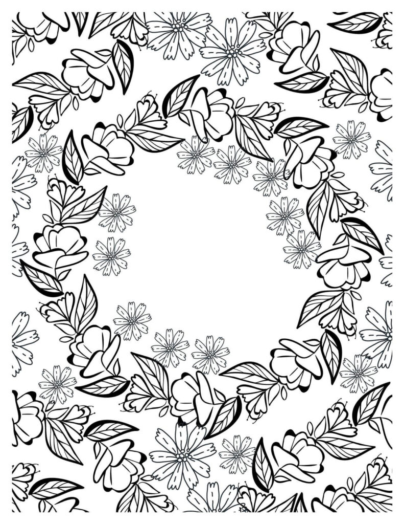 Floral Fusion For Artistic Wreath Coloring