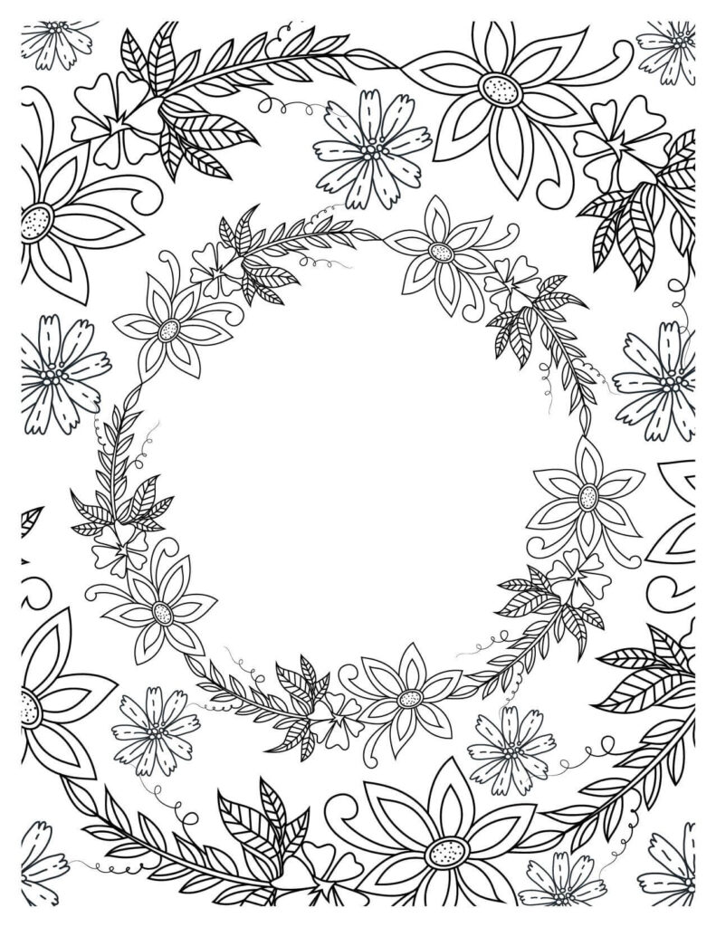 Stunning Floral Arrangement flowers Coloring Page