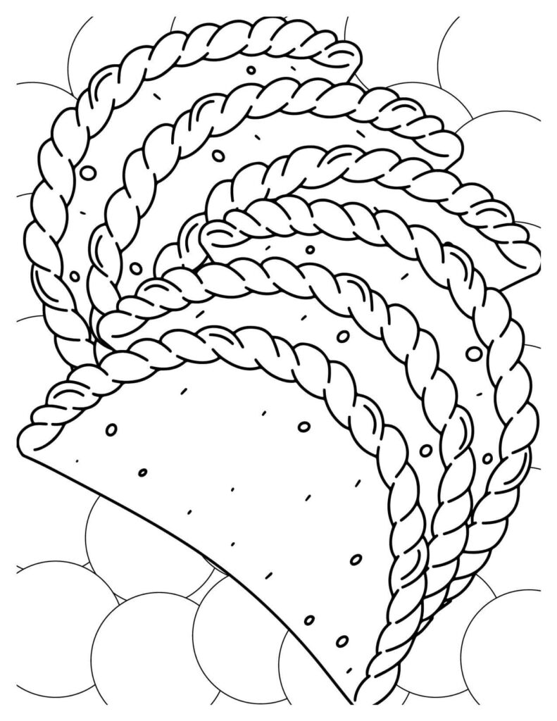 Fried Empanadas Cakes & Pies Coloring Page