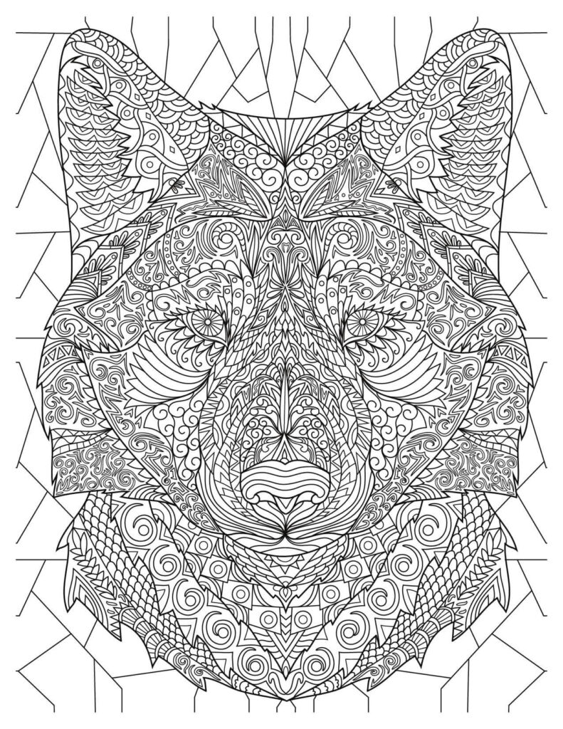 Frightening Wolf Jungle Animal Coloring Pages