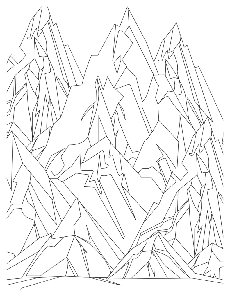  Frozen Mount Godwin Austen Mountain Coloring Pages