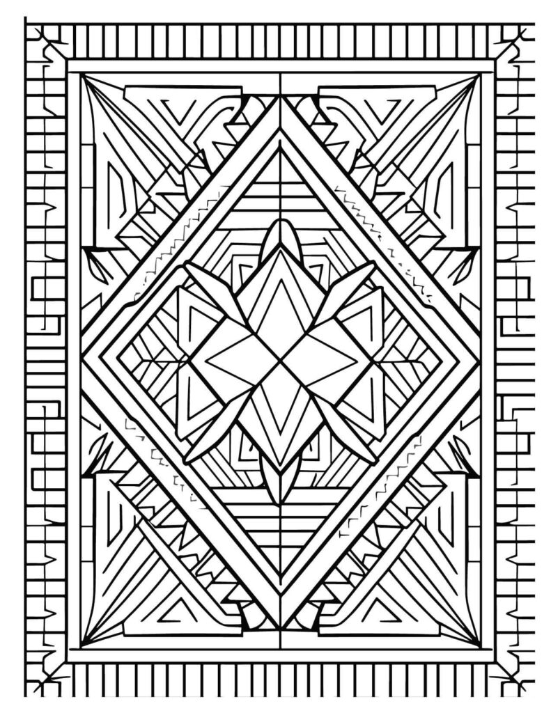 Geometrical  mandala coloring pages