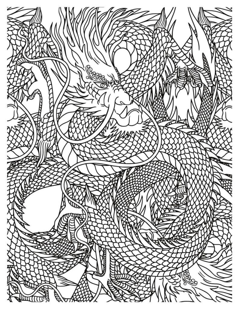 Horrible Serpent Dragon Coloring Page