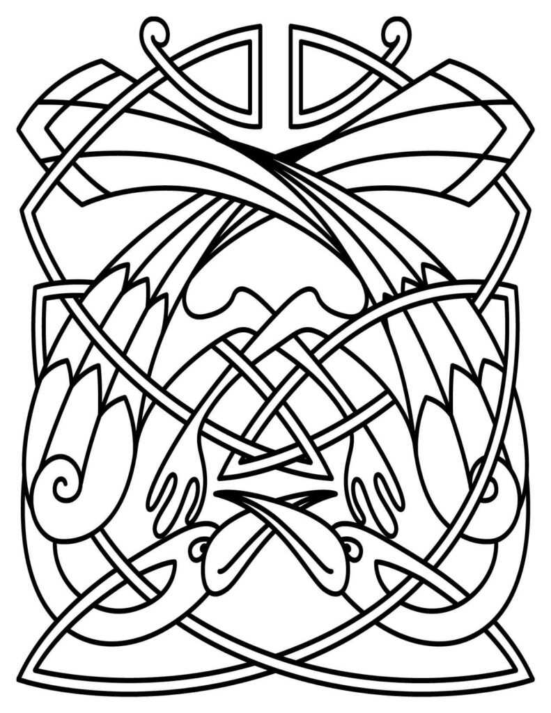  Interlocked Cranes Celtic Knotwork Design