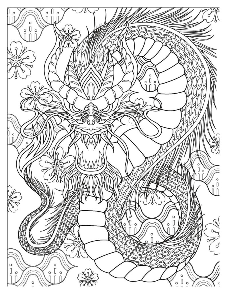 Irate Dragon’s Roar Coloring Page