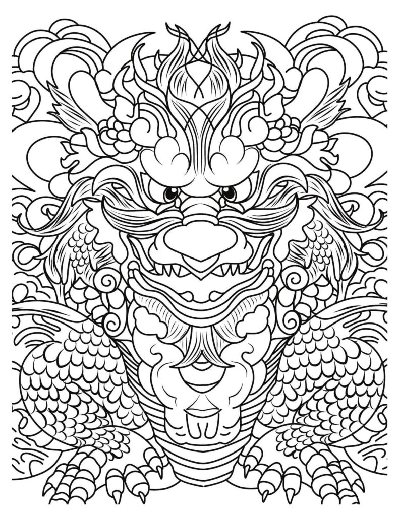  King Of Dragons Coloring Page 