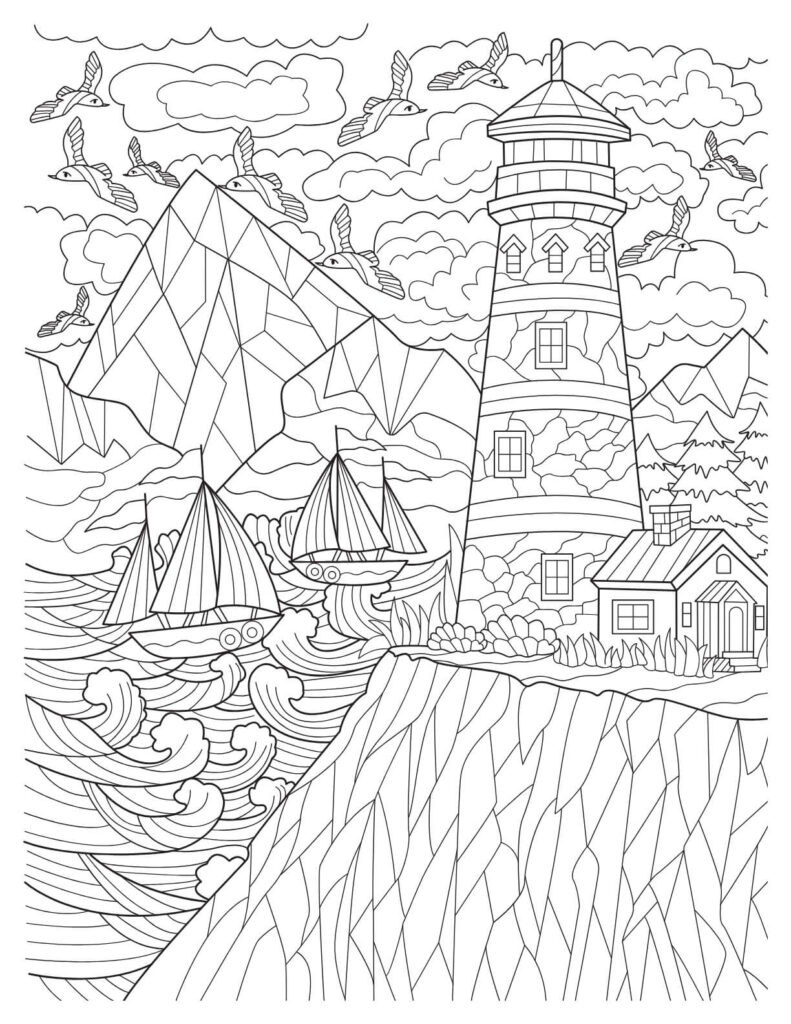 tranquil nature coloring page 2