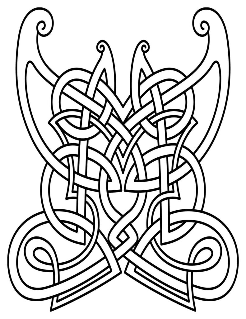 Line Art Butterfly Celtic Knotwork Design