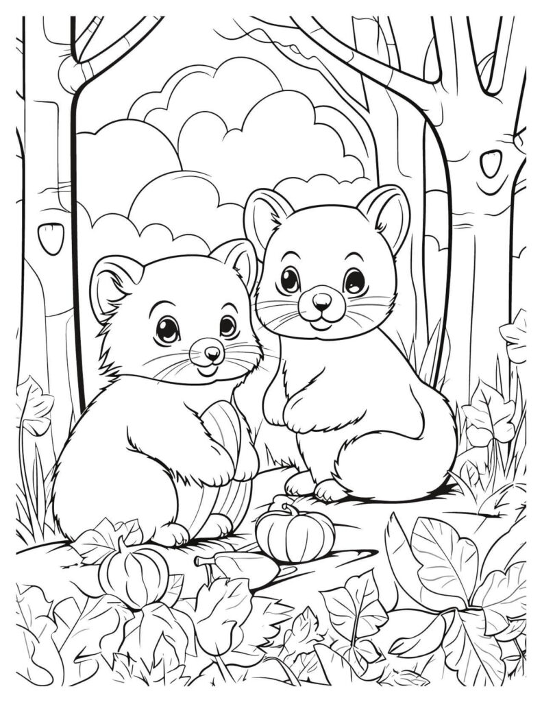  Little Squirrels In The Forest