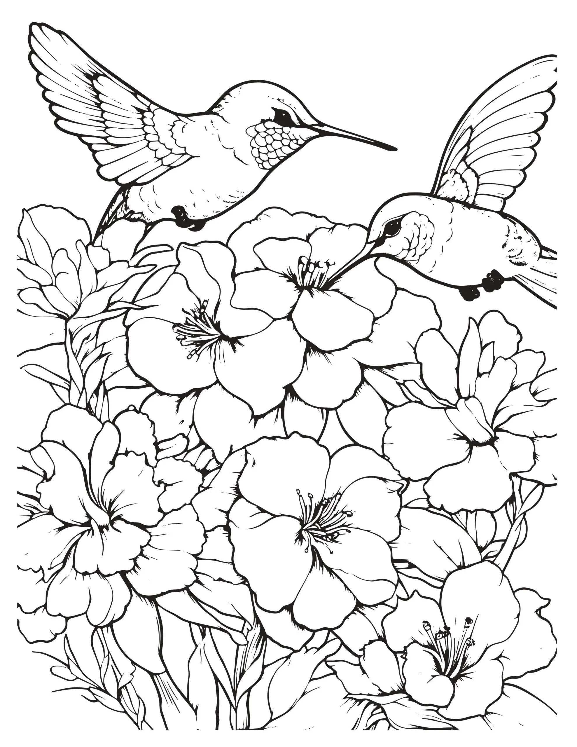 Lovely Hummingbird Coloring Pages