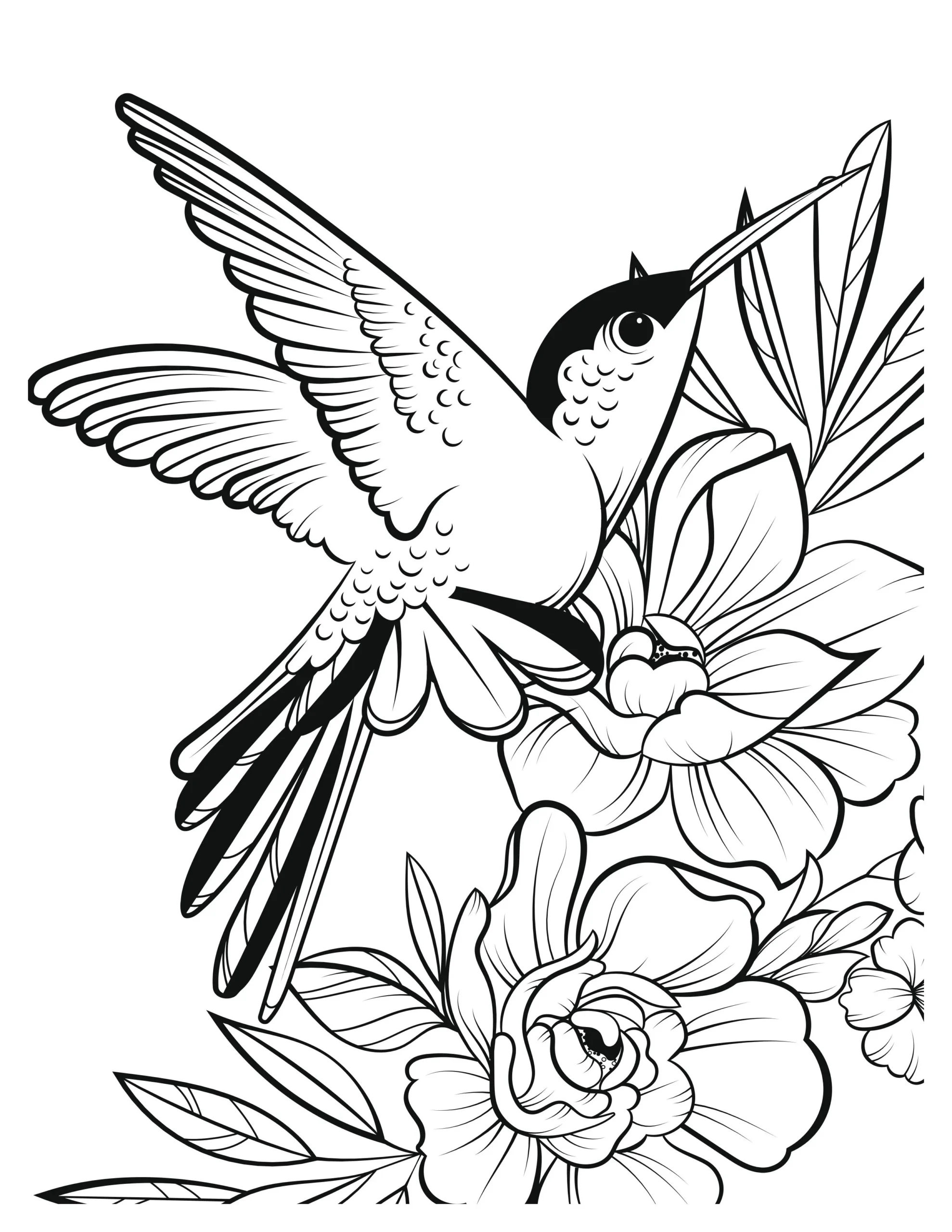 Lovely Hummingbird Coloring Pages