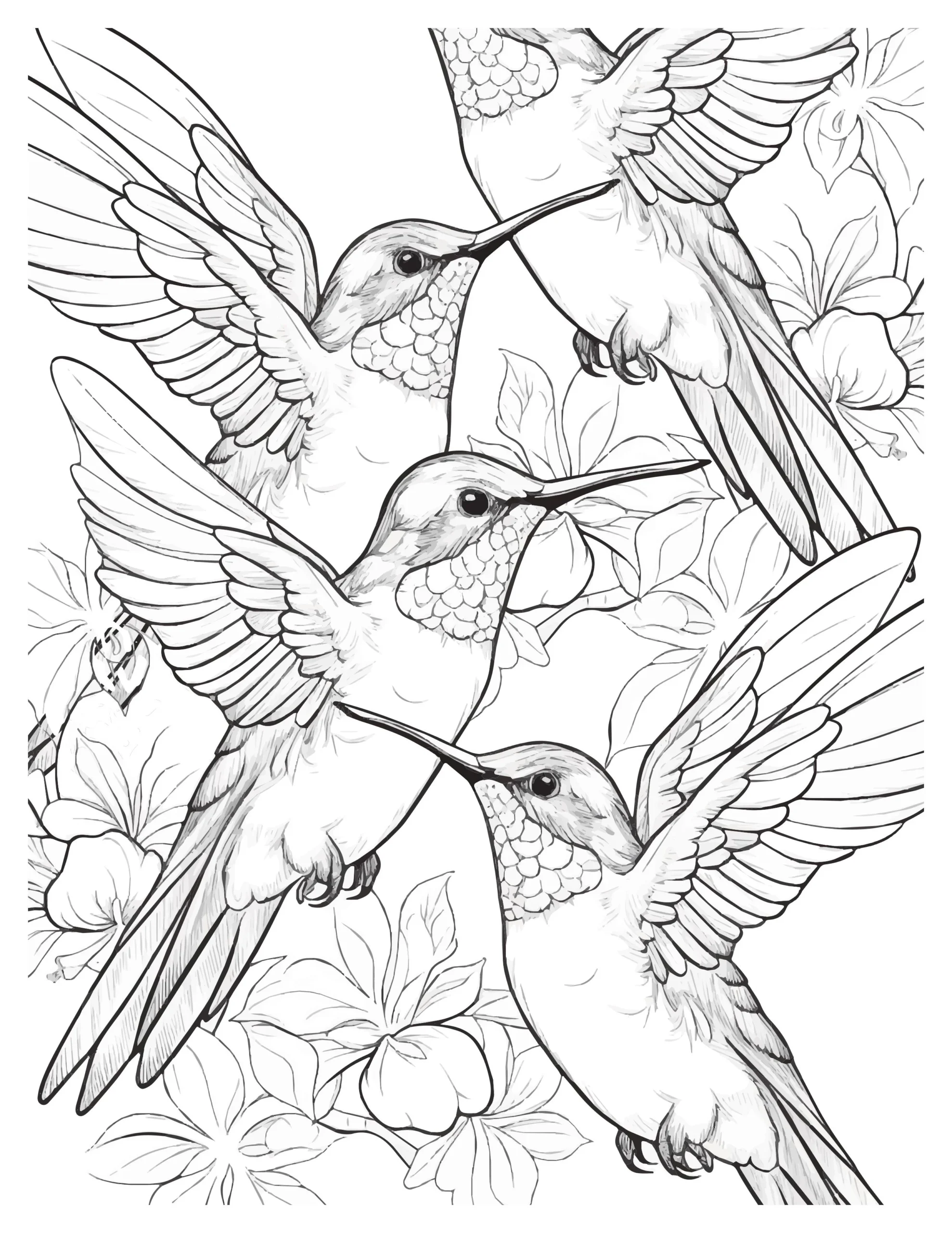 Lovely Hummingbird Coloring Pages