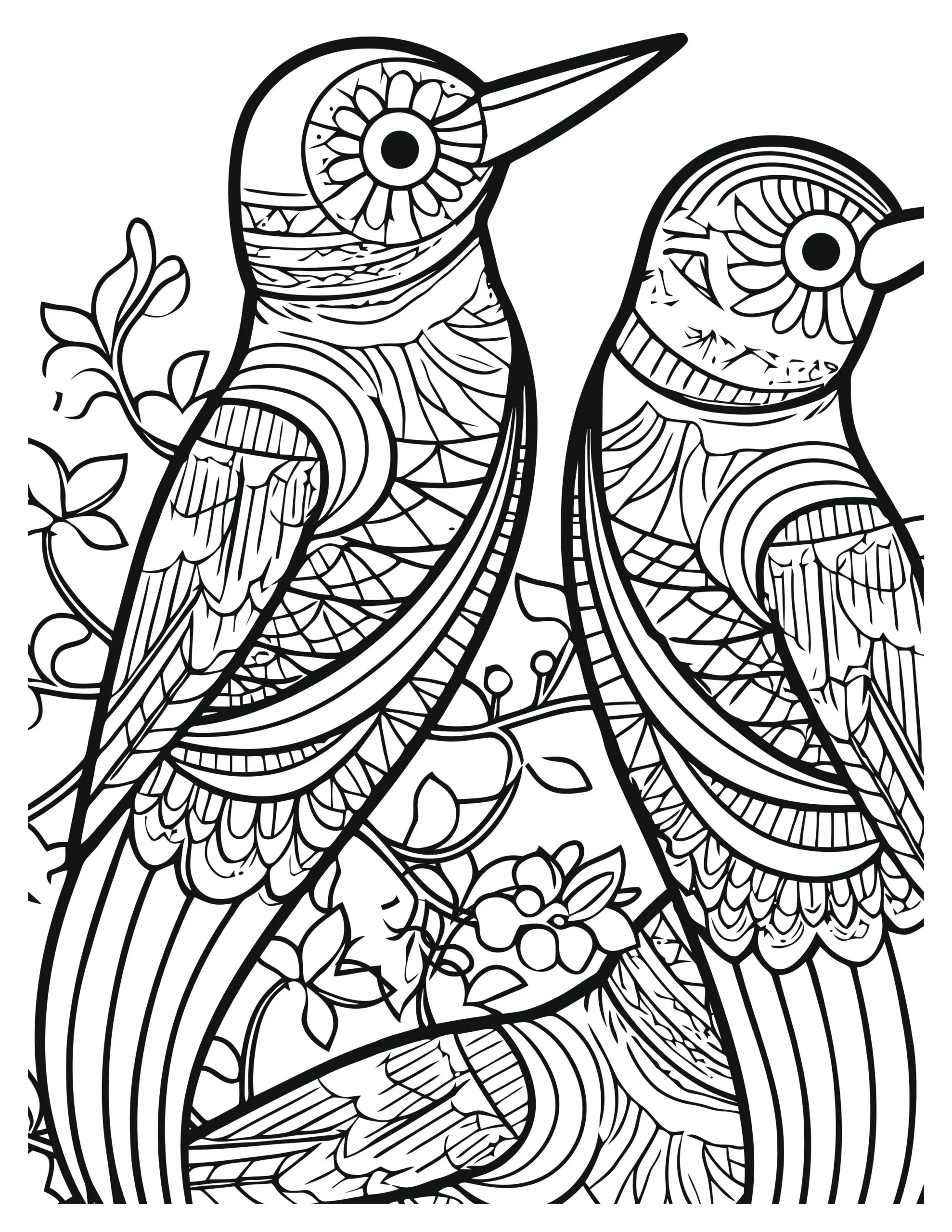 Lovely Hummingbird Coloring Pages