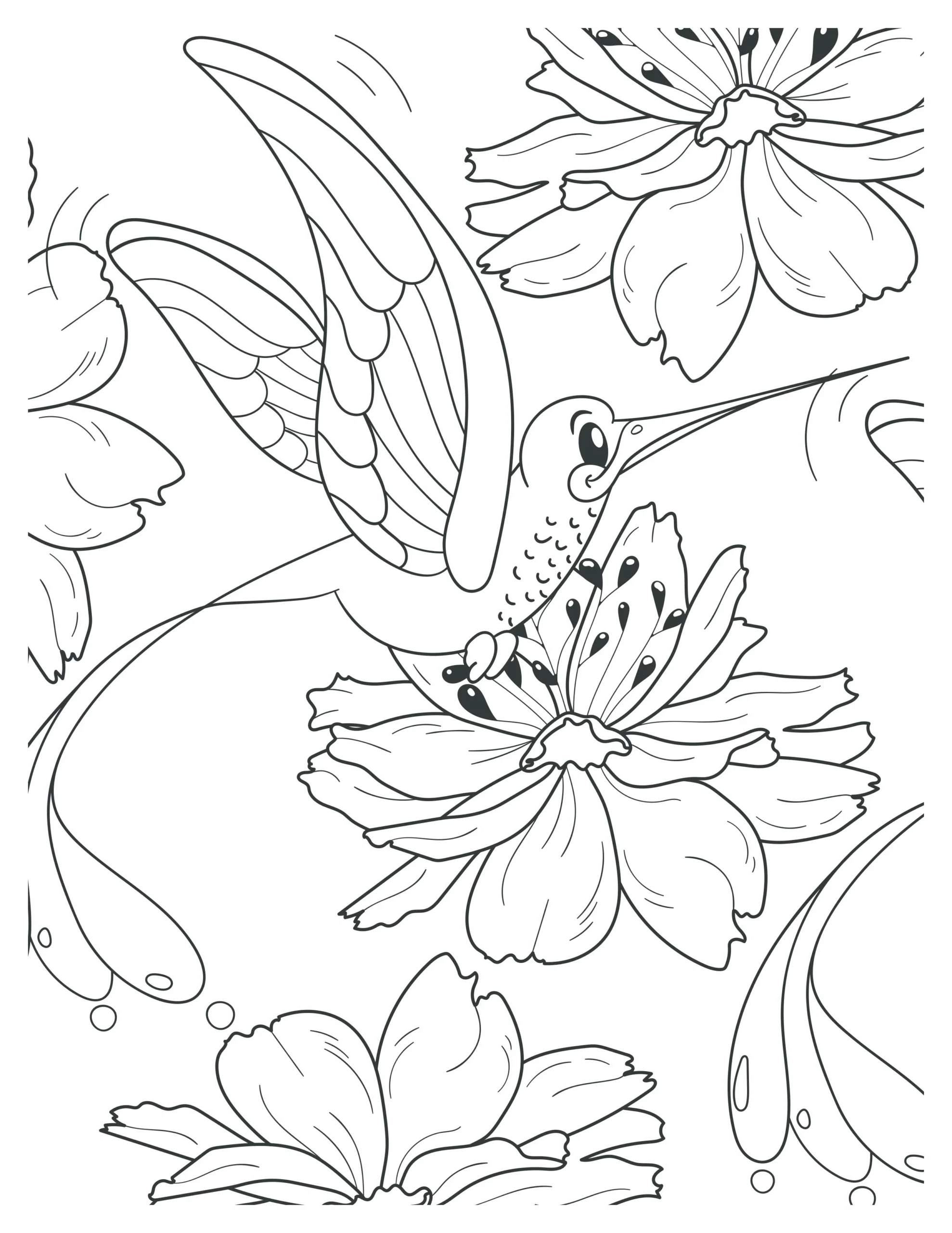 Lovely Hummingbird Coloring Pages