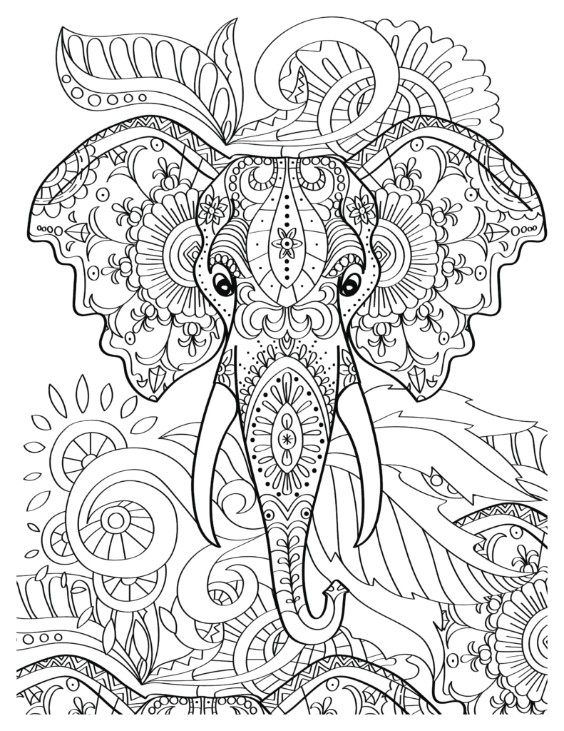 Majestic Elephants Coloring Pages