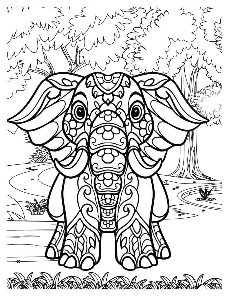 Elephant coloring Patterns