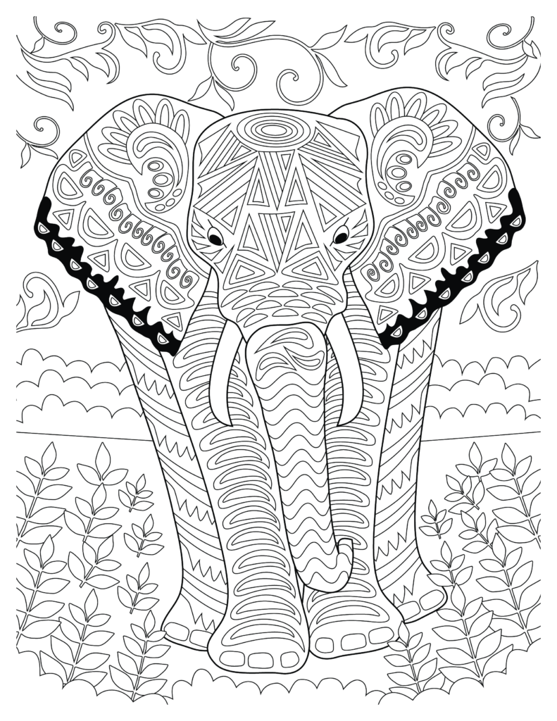 Majestic Elephant Coloring Pages