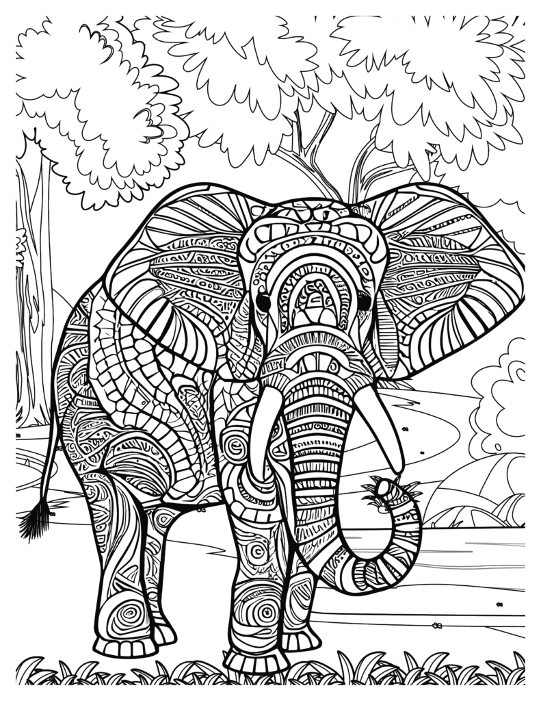 Elephant coloring Patterns