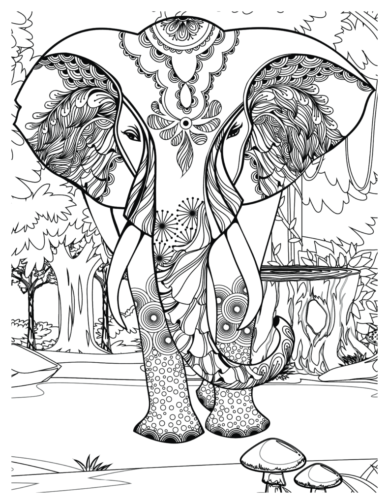 Majestic Elephants Coloring Pages