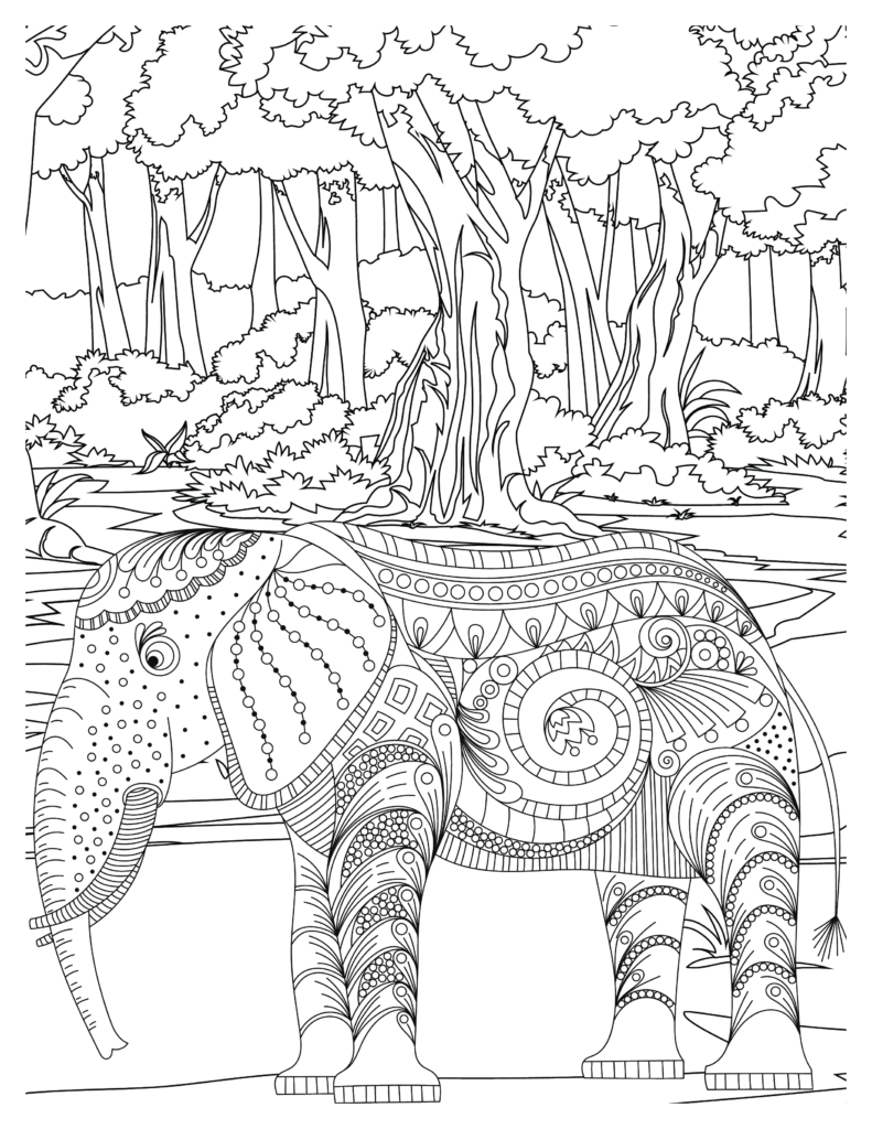 Majestic Elephants Coloring Pages