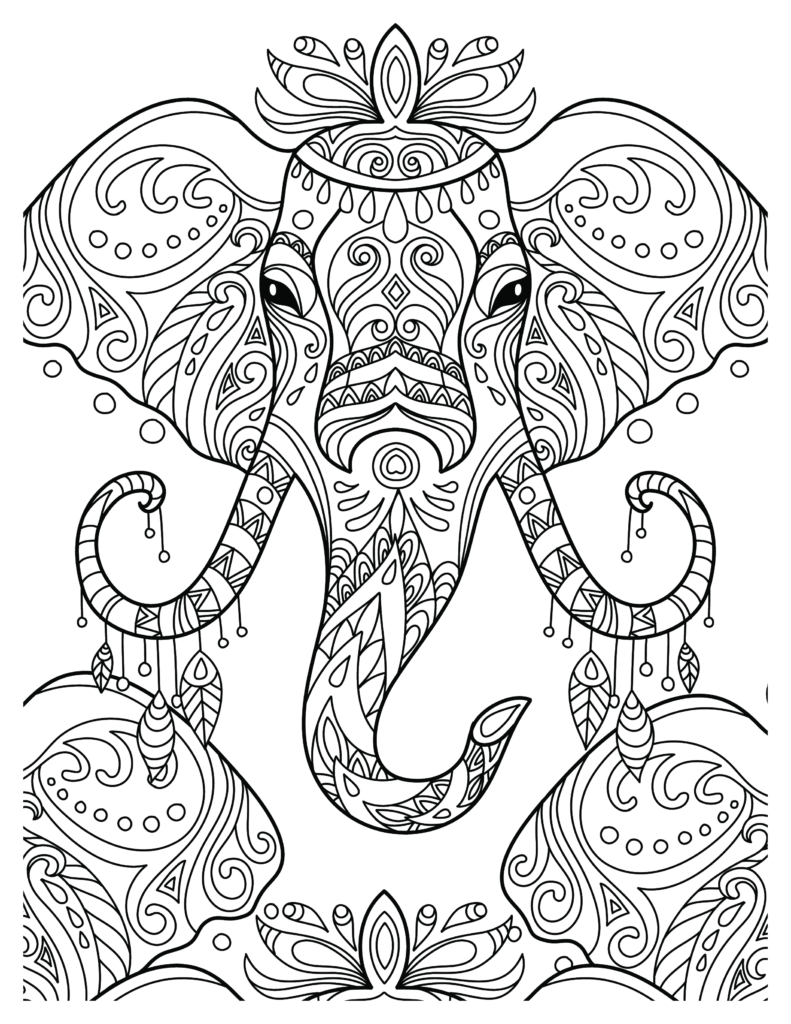 Majestic Elephants Coloring Pages