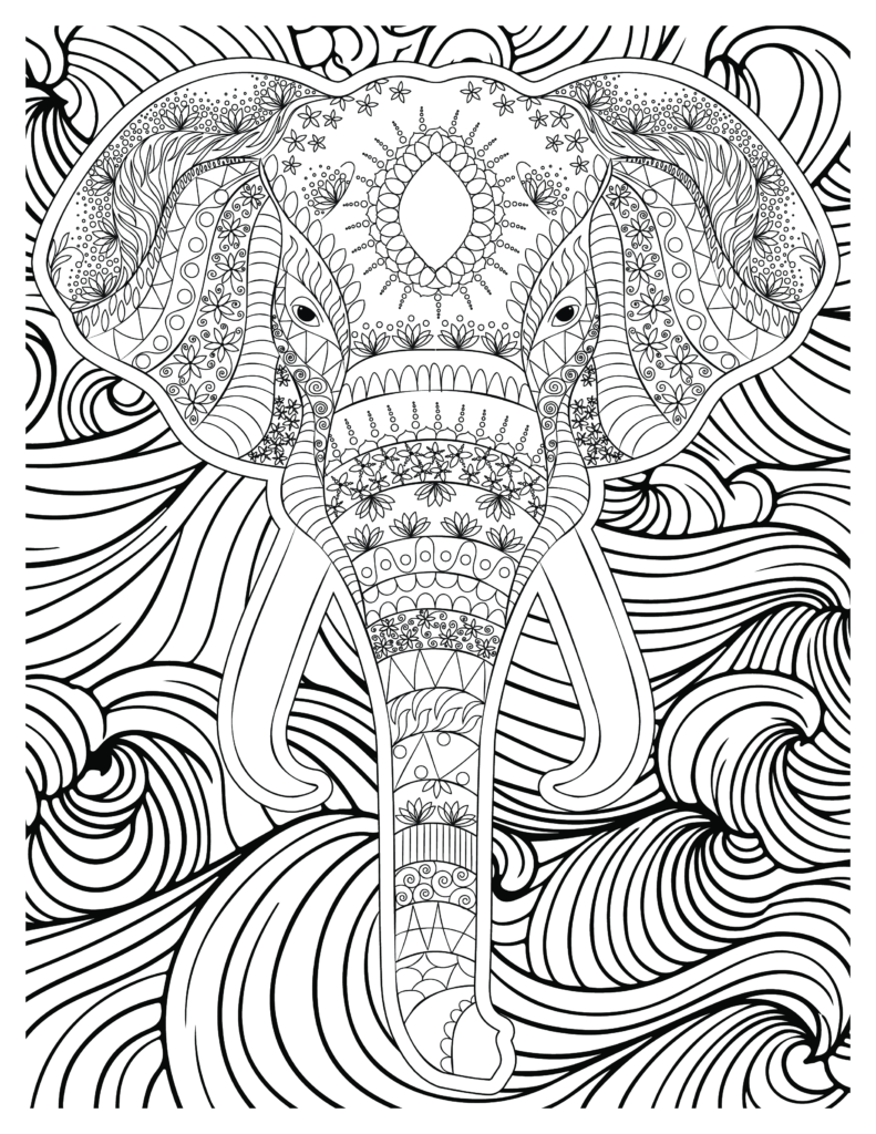 Majestic Elephants Coloring Pages