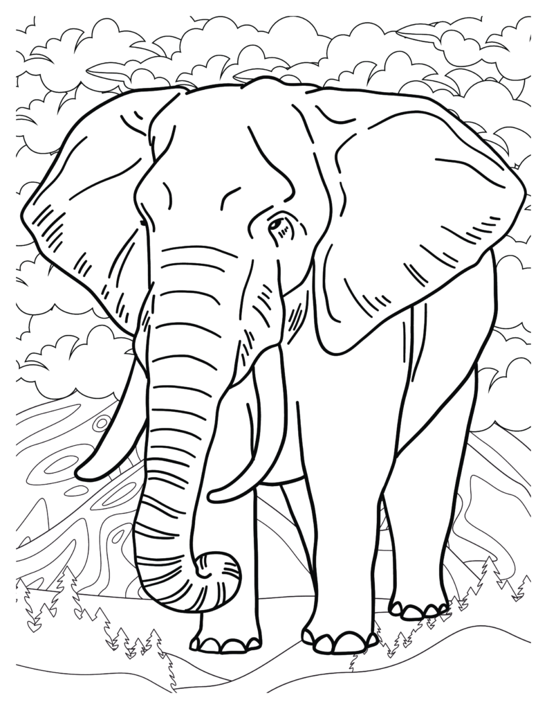 Majestic Elephants Coloring Pages