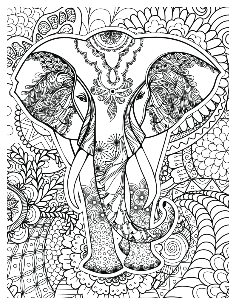 Majestic Elephants Coloring Pages