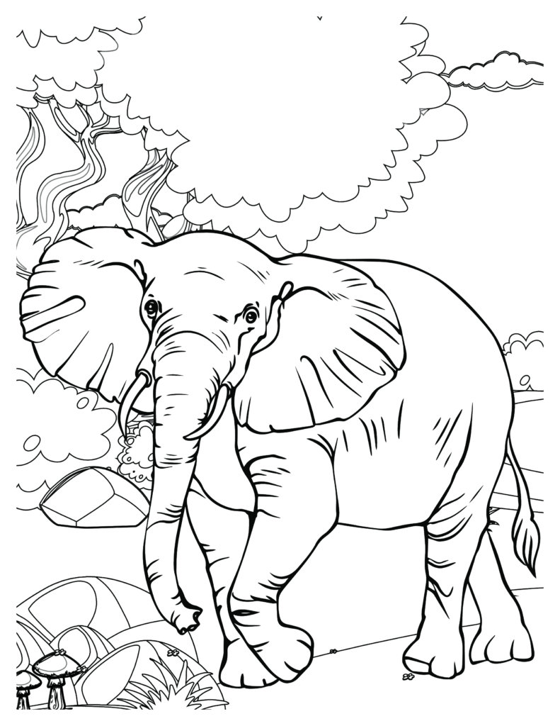 Majestic Elephants Coloring Pages