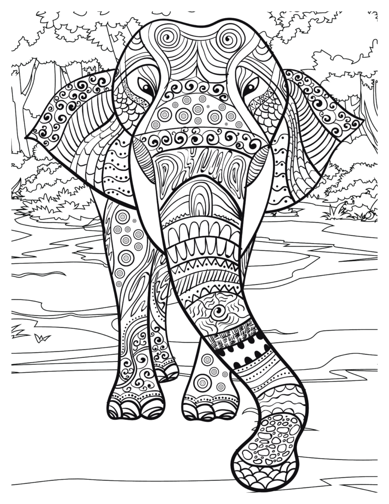 Majestic Elephants Coloring Pages