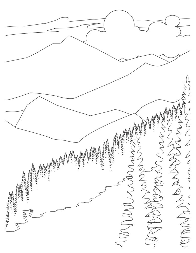 Majestic Mountain Coloring Page