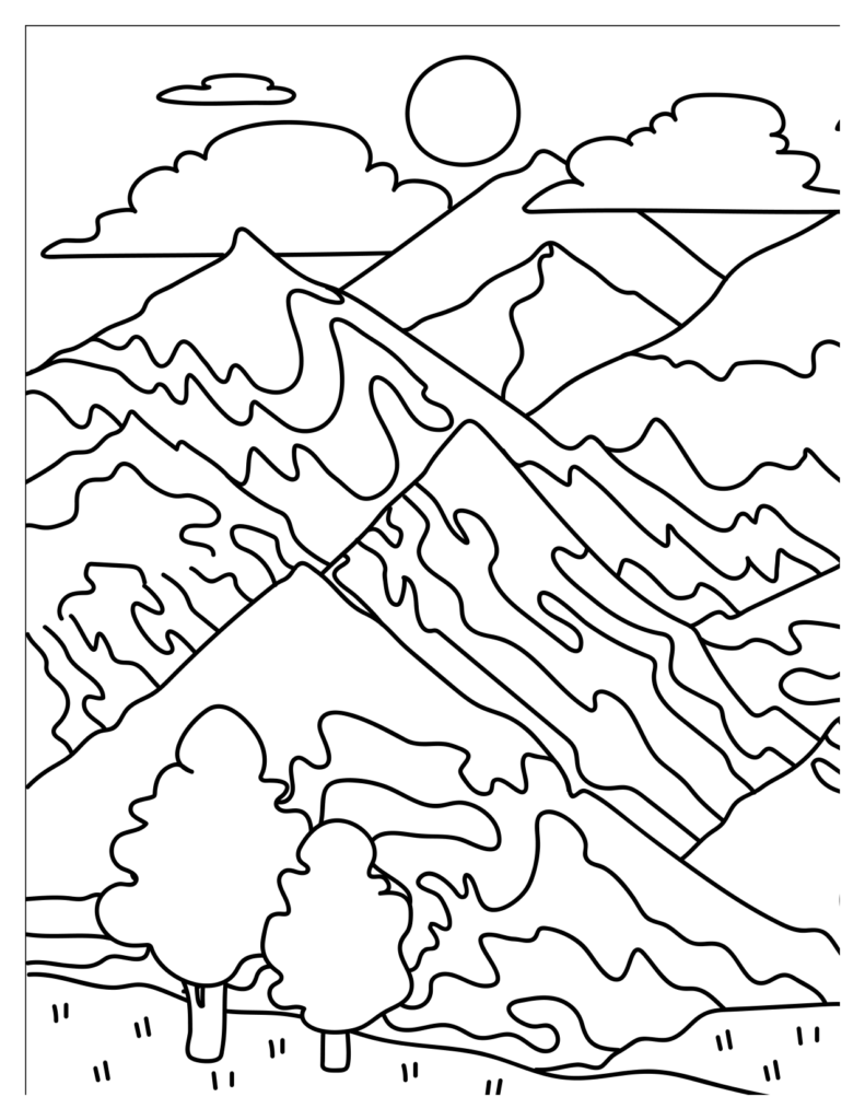 Majestic Mountain Range With Artistic Contour