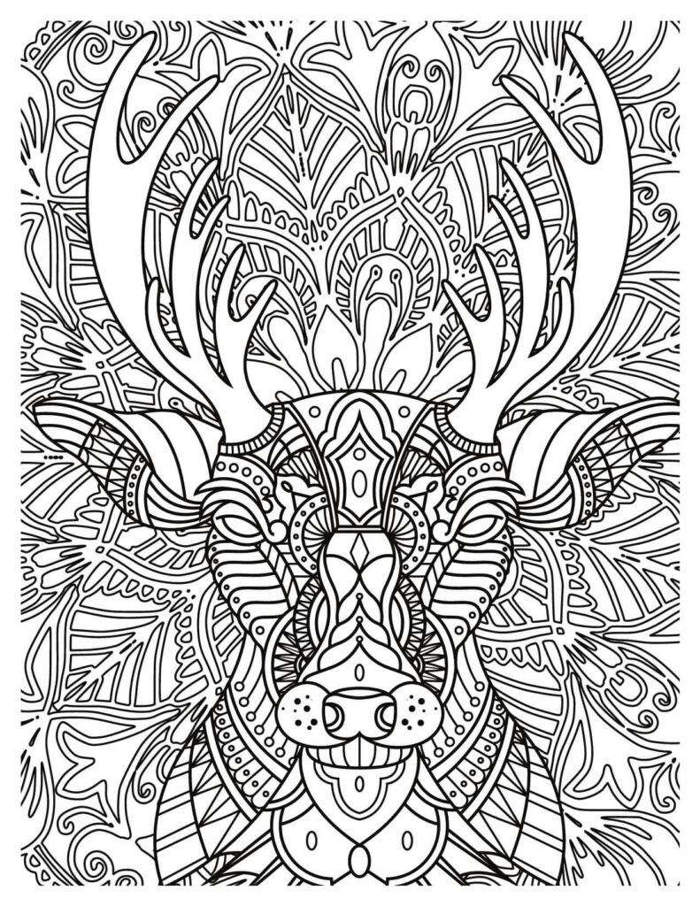 Mandala Deer Head With Big Horns