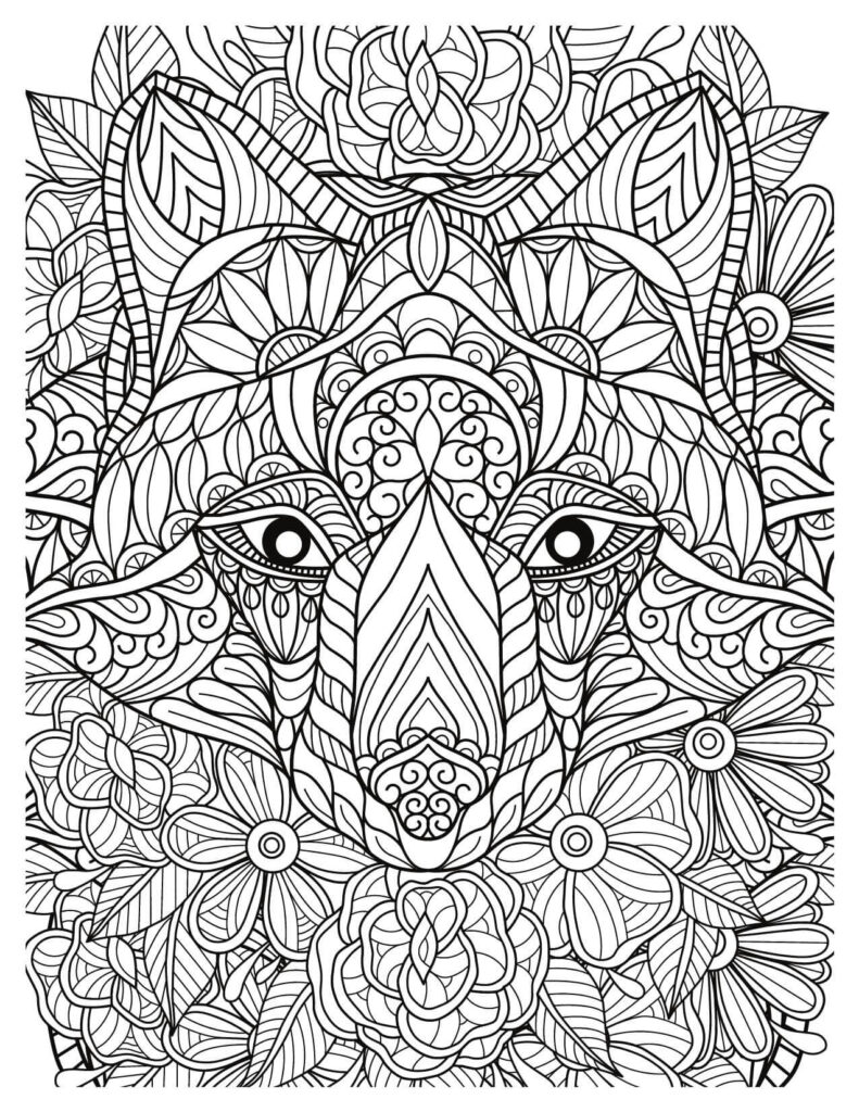 Mandala Pattern Fox Head