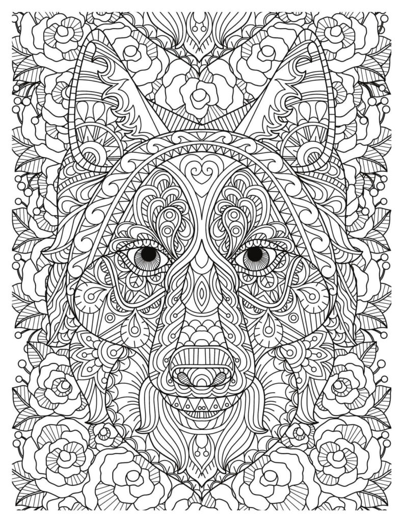 Mandala Wolf Head Jungle Animal Coloring Pages