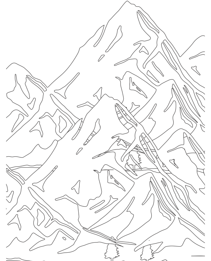  Mountain And Valley View Mountain Coloring Pages