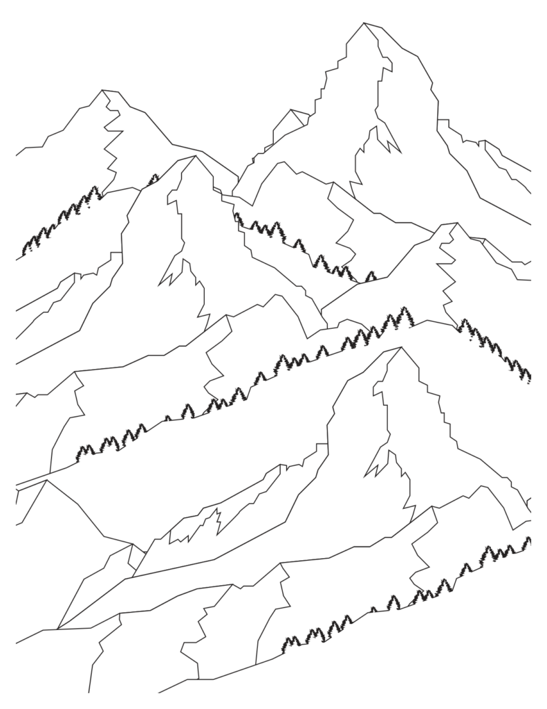  Mountain’s Glacier Coloring Page Scene