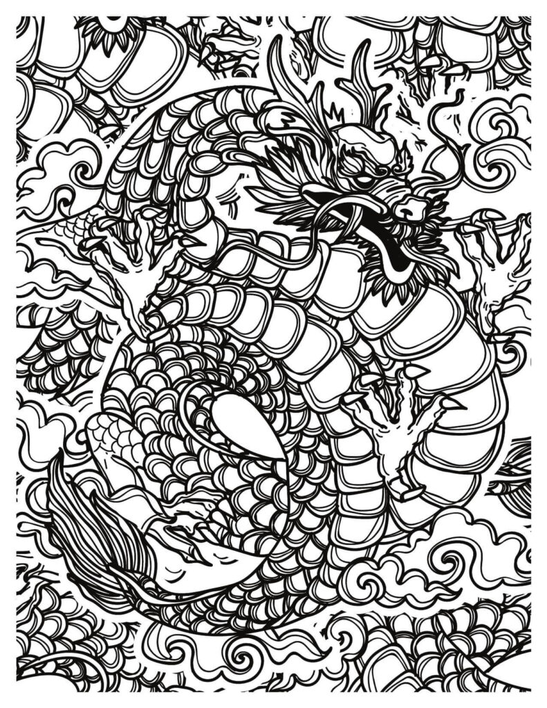  Large Angry Dragon Coloring Page