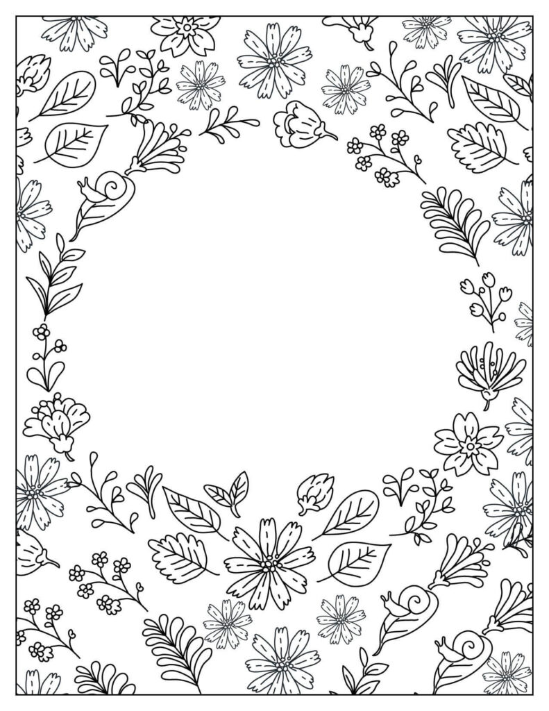 Playful Floral Wreath Coloring Adventure