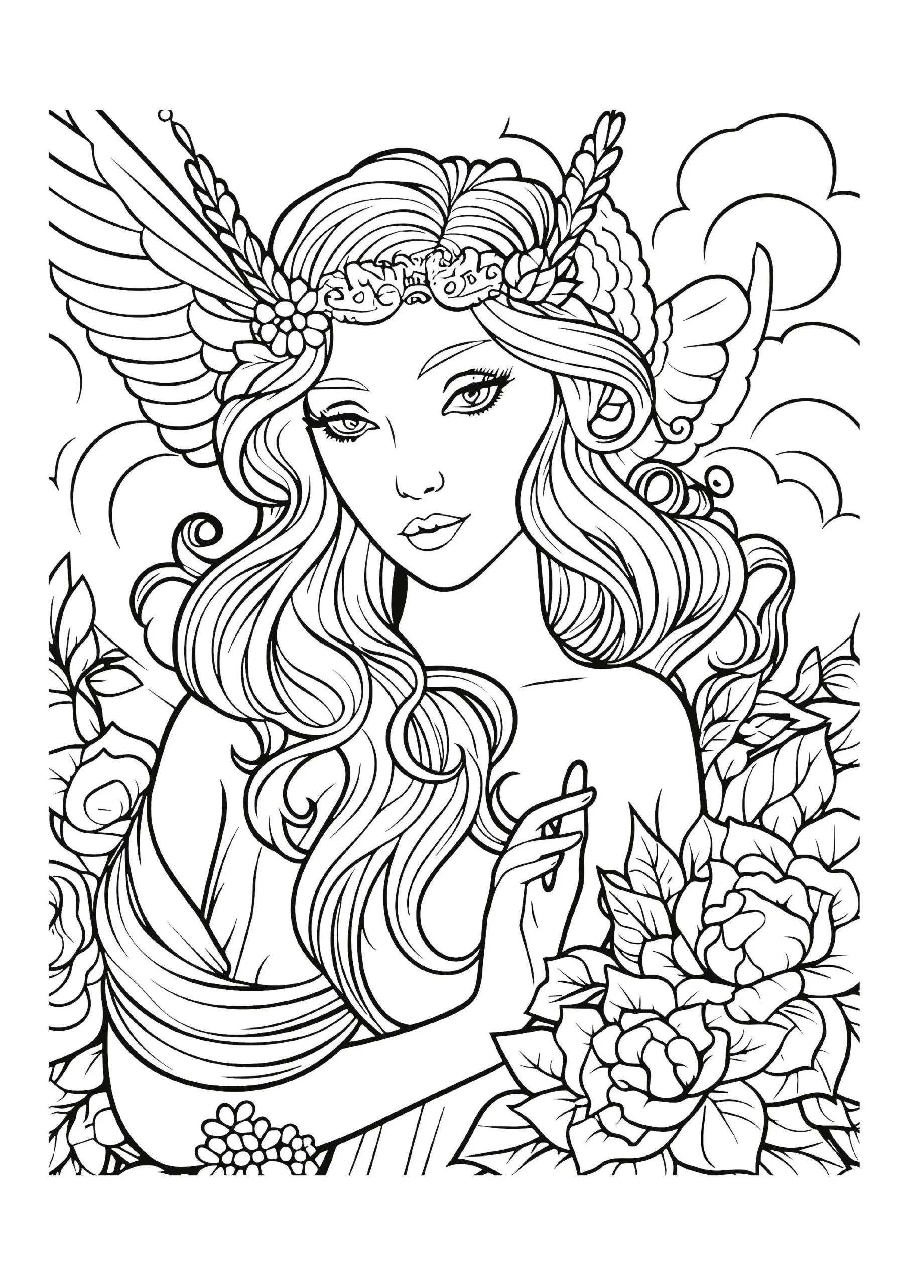 Winged Princess In Floral Haven